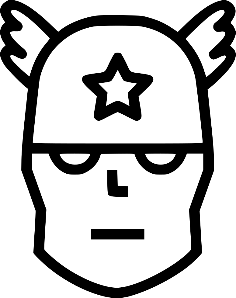 Captain American Humanoid Superhero Comments - Art Print: Junk Food's Enjoy Life - Line Art And Symbols, Clipart (776x980), Png Download