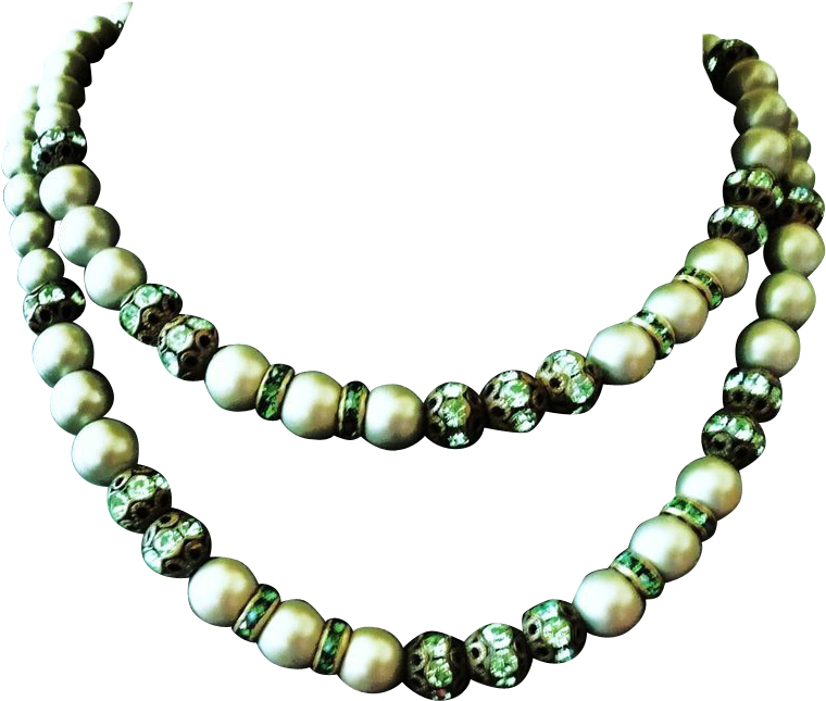 Going Green For Paddys Day Vintage Hobe Pale Green - Hall Sapphire And Diamond Necklace Clipart (759x759), Png Download