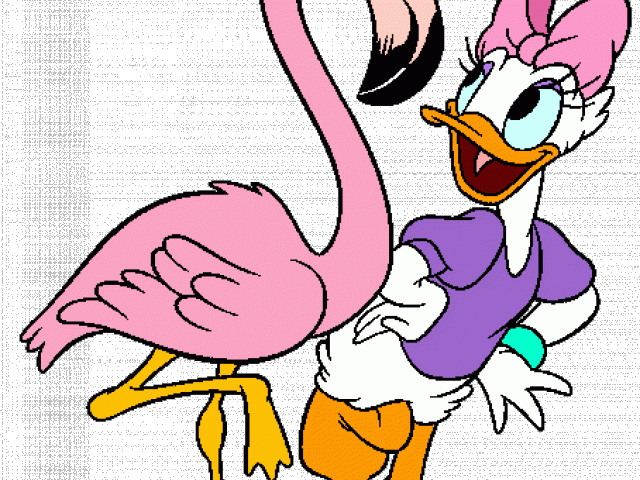 Beach Clipart Daisy Duck - Daisy Duck And Flamingo - Png Download (640x480), Png Download