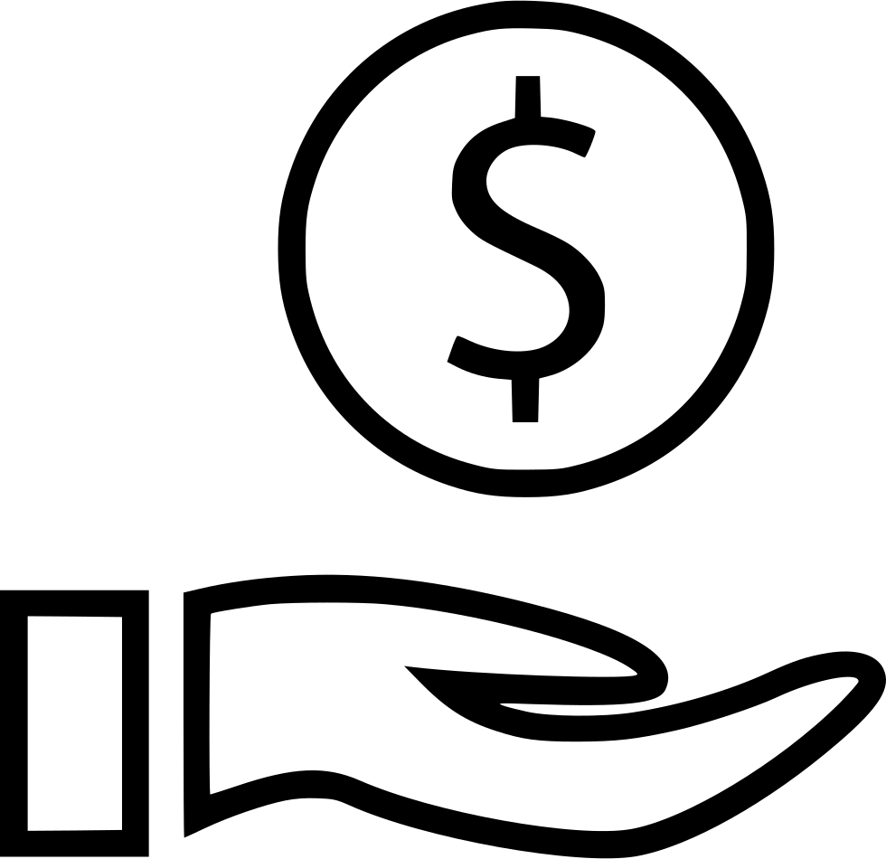 Coin Clipart Dollar Sign - Hand Dollar Sign Png Transparent Png (980x950), Png Download