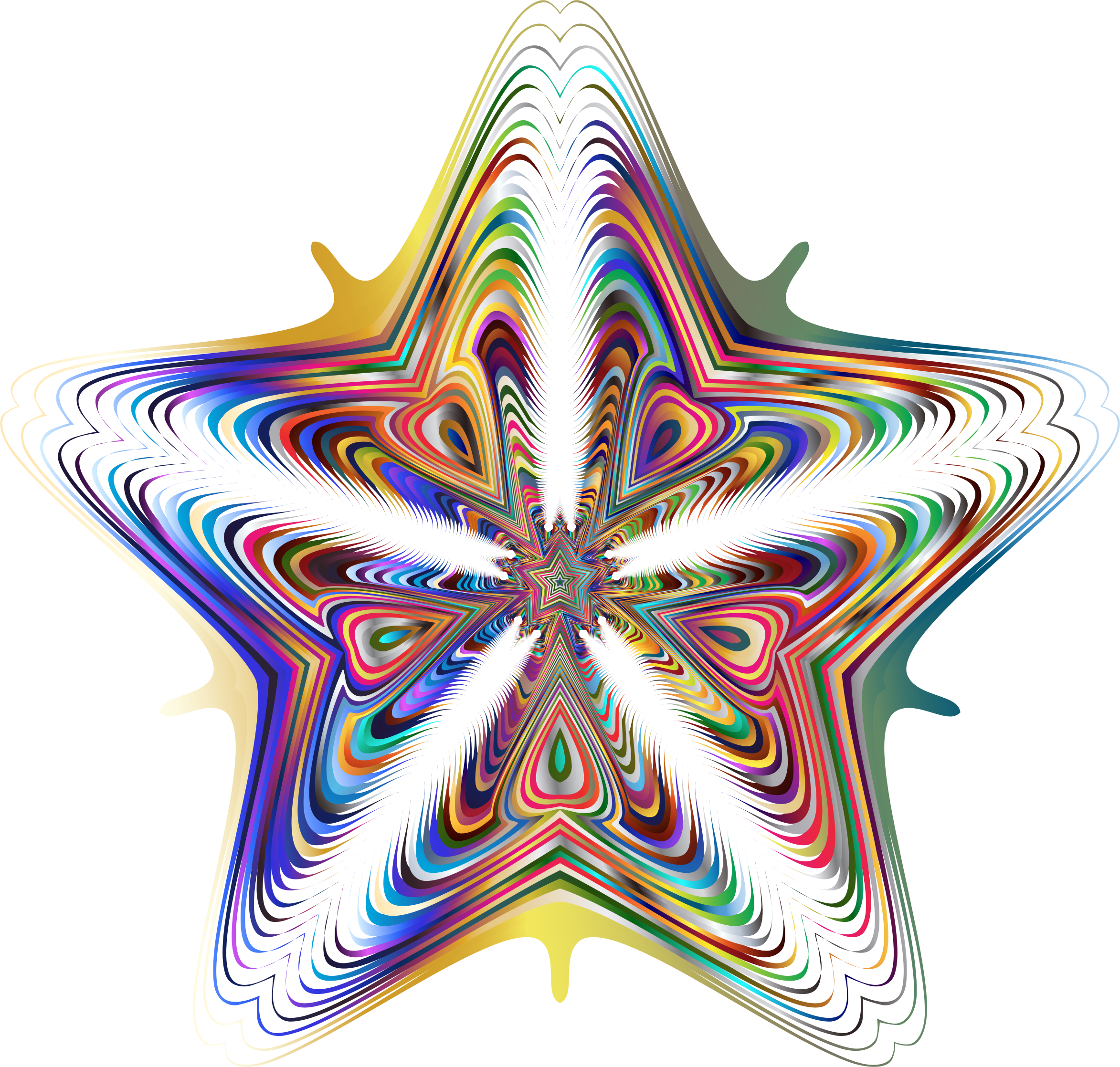 Star Line Art 5 No Background Clipart (2346x2236), Png Download