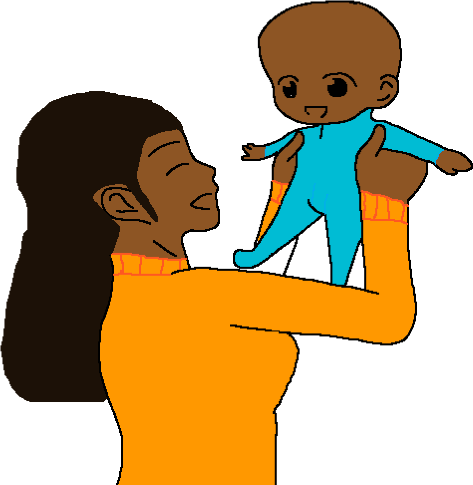 Mother And Son - Cartoon Clipart (1000x1000), Png Download