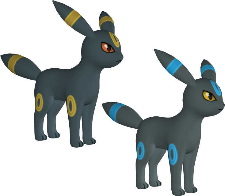Ds Pok Mon - Umbreon Pokemon Model Clipart (750x650), Png Download