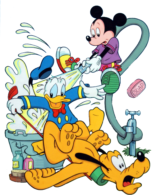 Mickey Mouse Taking Bath Pictures - Pluto Mickey Christmas Clipart - Png Download (500x643), Png Download