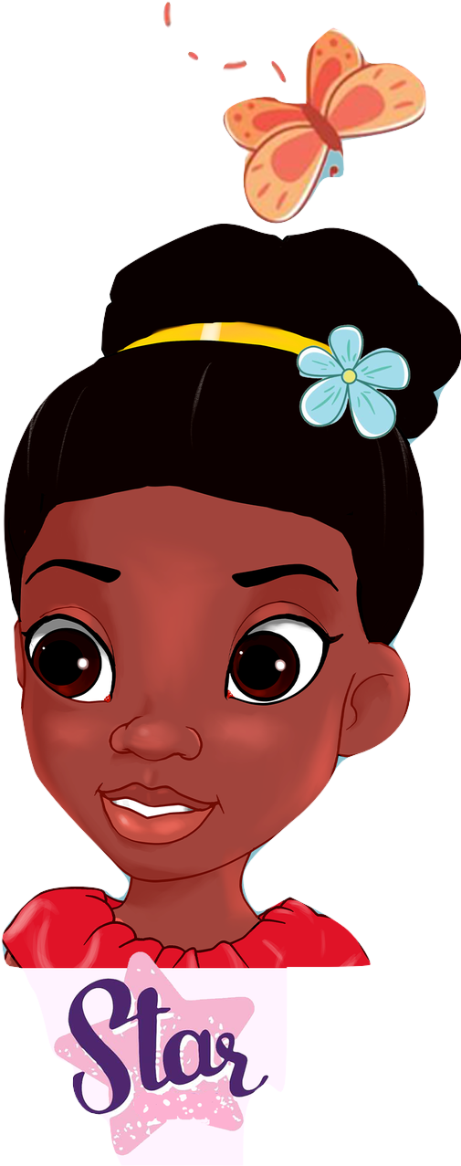 African Girl Doll Comes Out Of A Character From An - Cartoon Clipart (504x1288), Png Download
