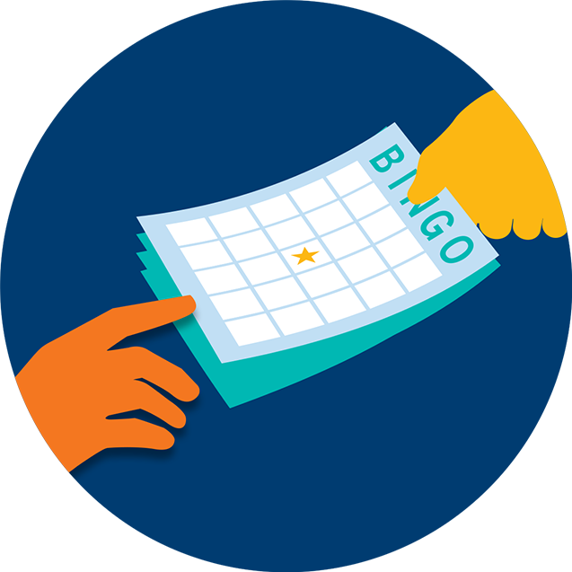 Two People Touching The Same Bingo Cards - Bingo Clipart (637x637), Png Download