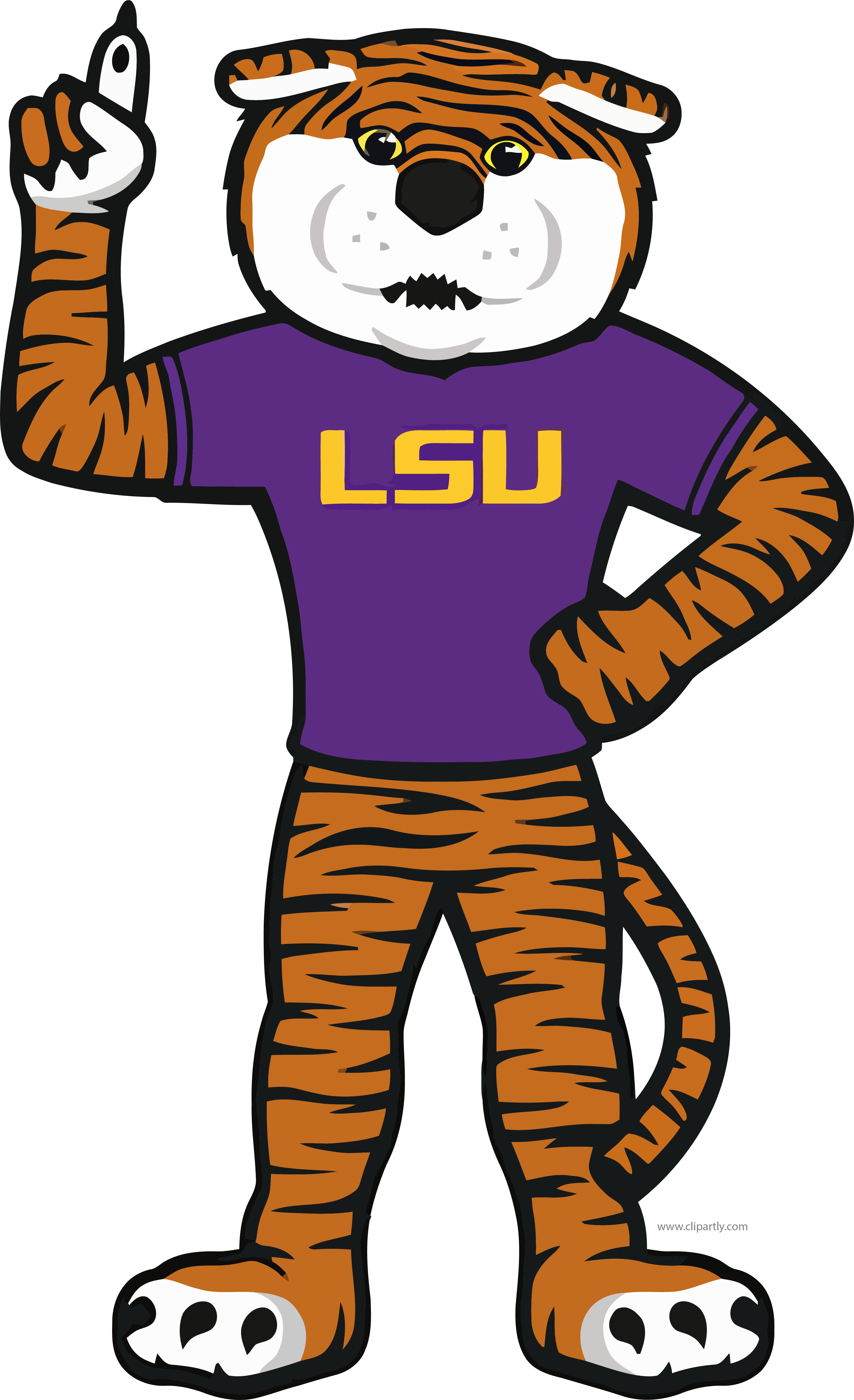 Lsu Tigger One Clipart Png Download - Lsu Tigers Mascot Logos Transparent Png (3640x5963), Png Download