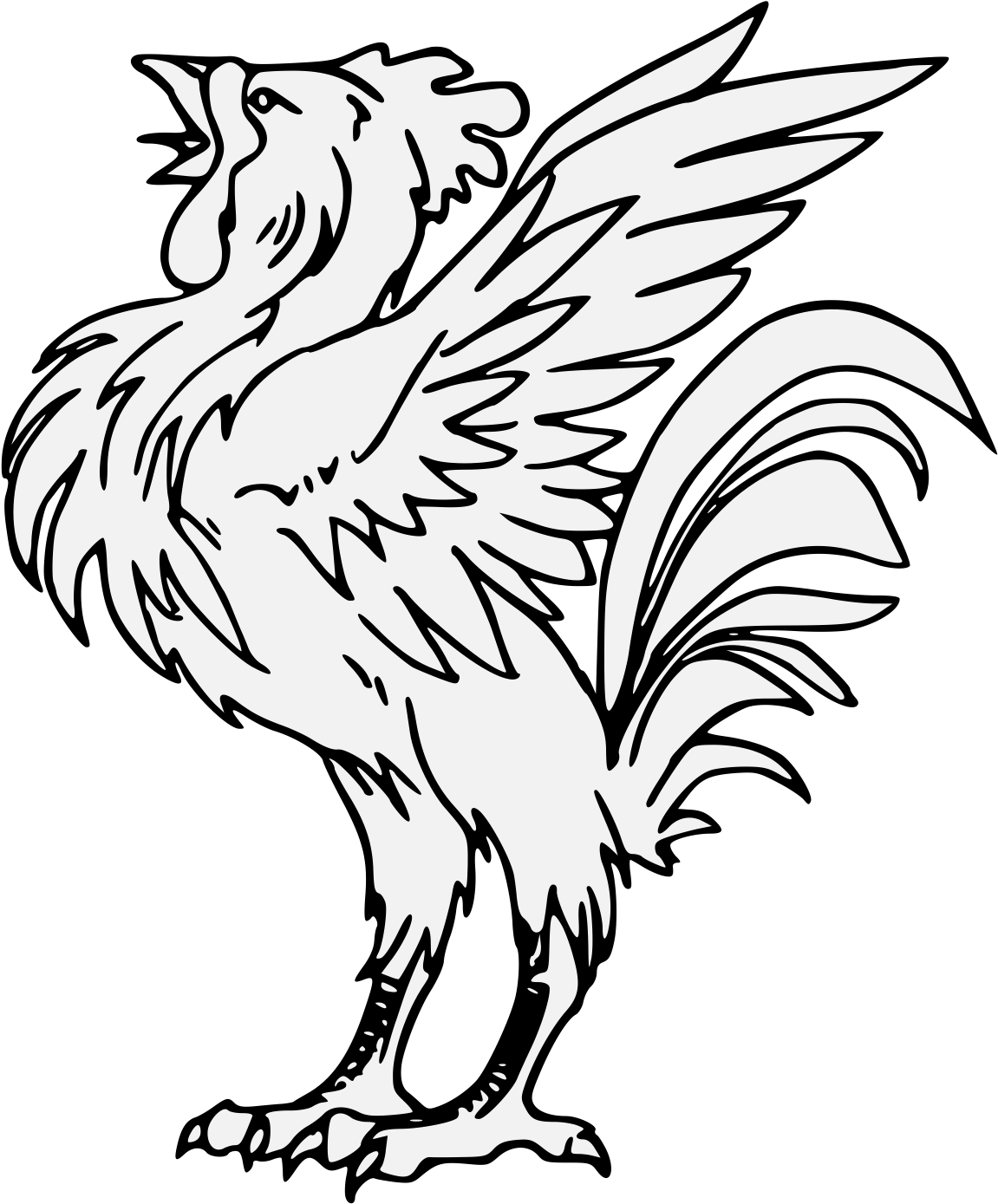 Cock Rising - Rooster Clipart (1162x1391), Png Download