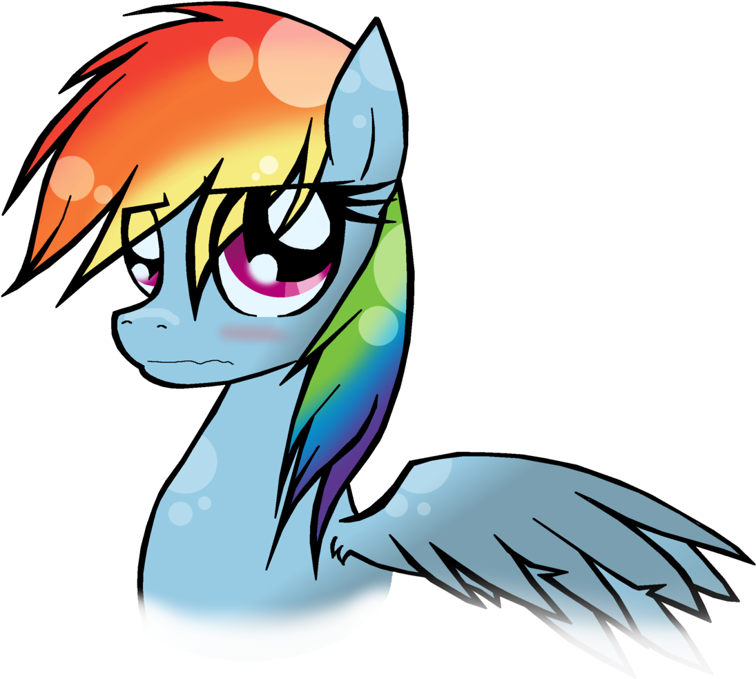 Png Stock Blush Drawing Embarrassed Face - Rainbow Dash Clipart (1102x1024), Png Download