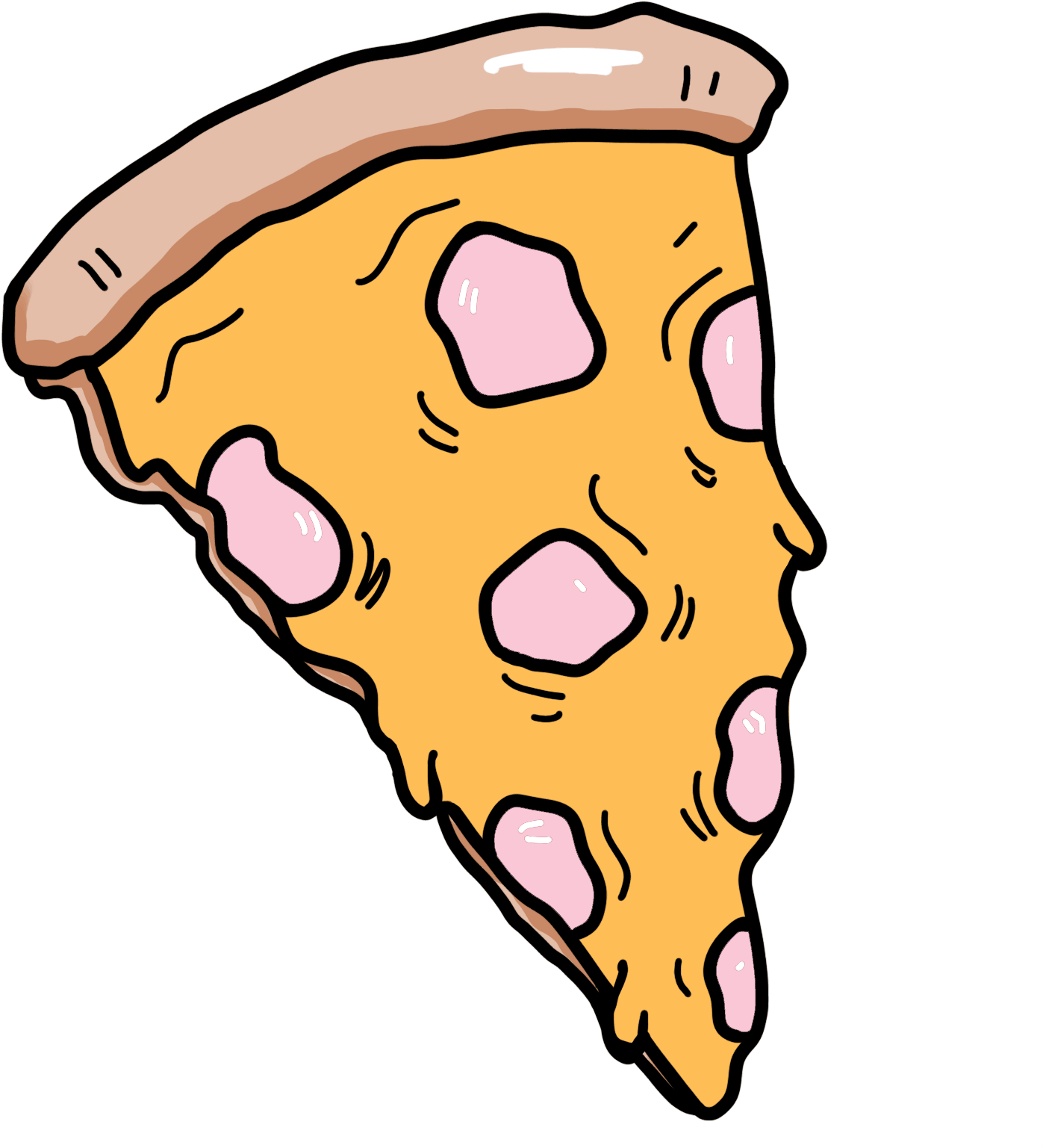 Fashion Pizza Sticker Clipart (1532x1744), Png Download