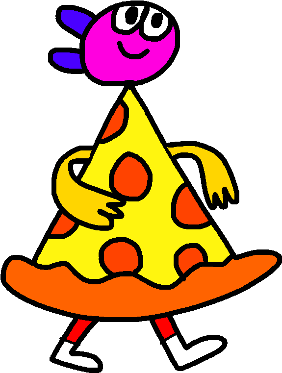 Hungry Pizza Sticker By Jon Burgerman Clipart (900x900), Png Download