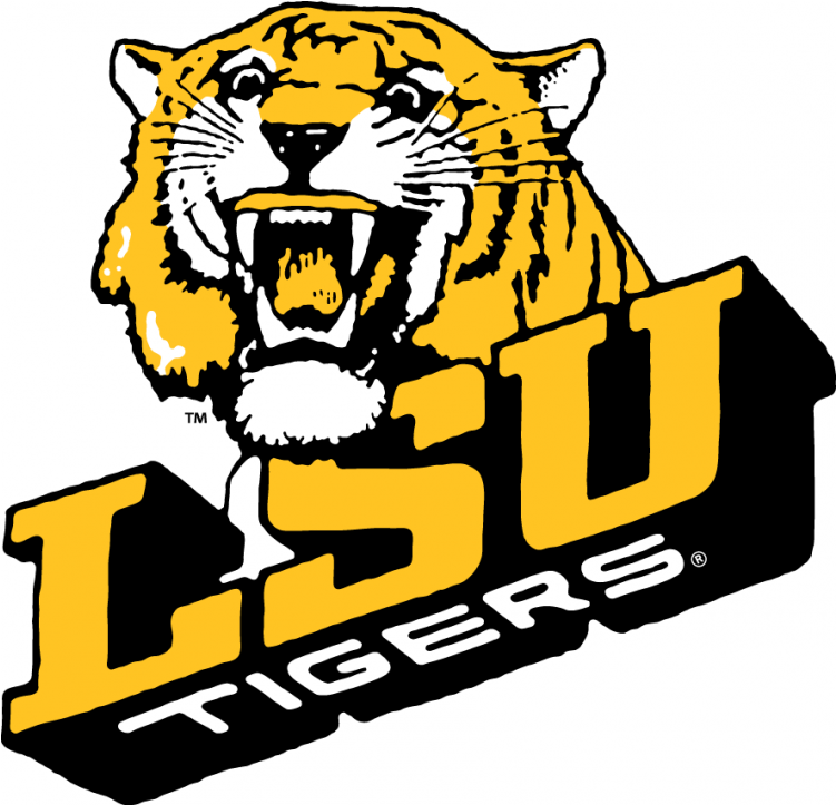 Lsu Tigers Iron Ons - Vintage Lsu Logo Clipart (750x930), Png Download