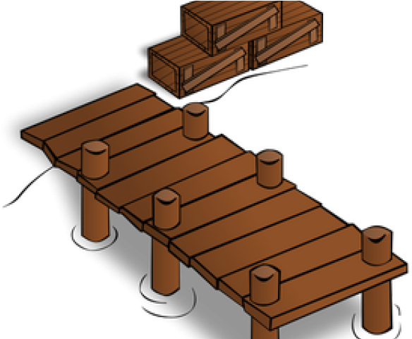 Rope Bridge Clipart Wooden Dock - Wooden Bridge Clip Art - Png Download (640x480), Png Download