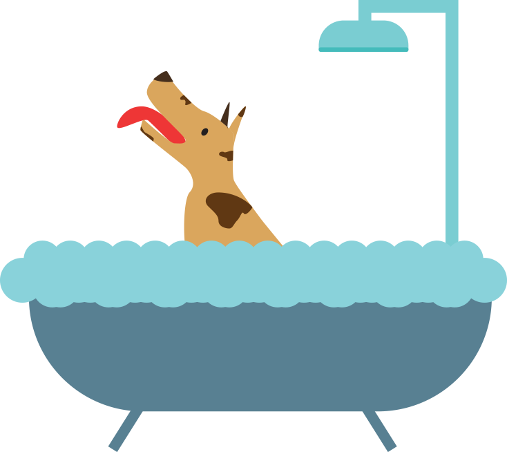 Shower Clipart Warm Bath - Pet Camp: - Png Download (734x654), Png Download