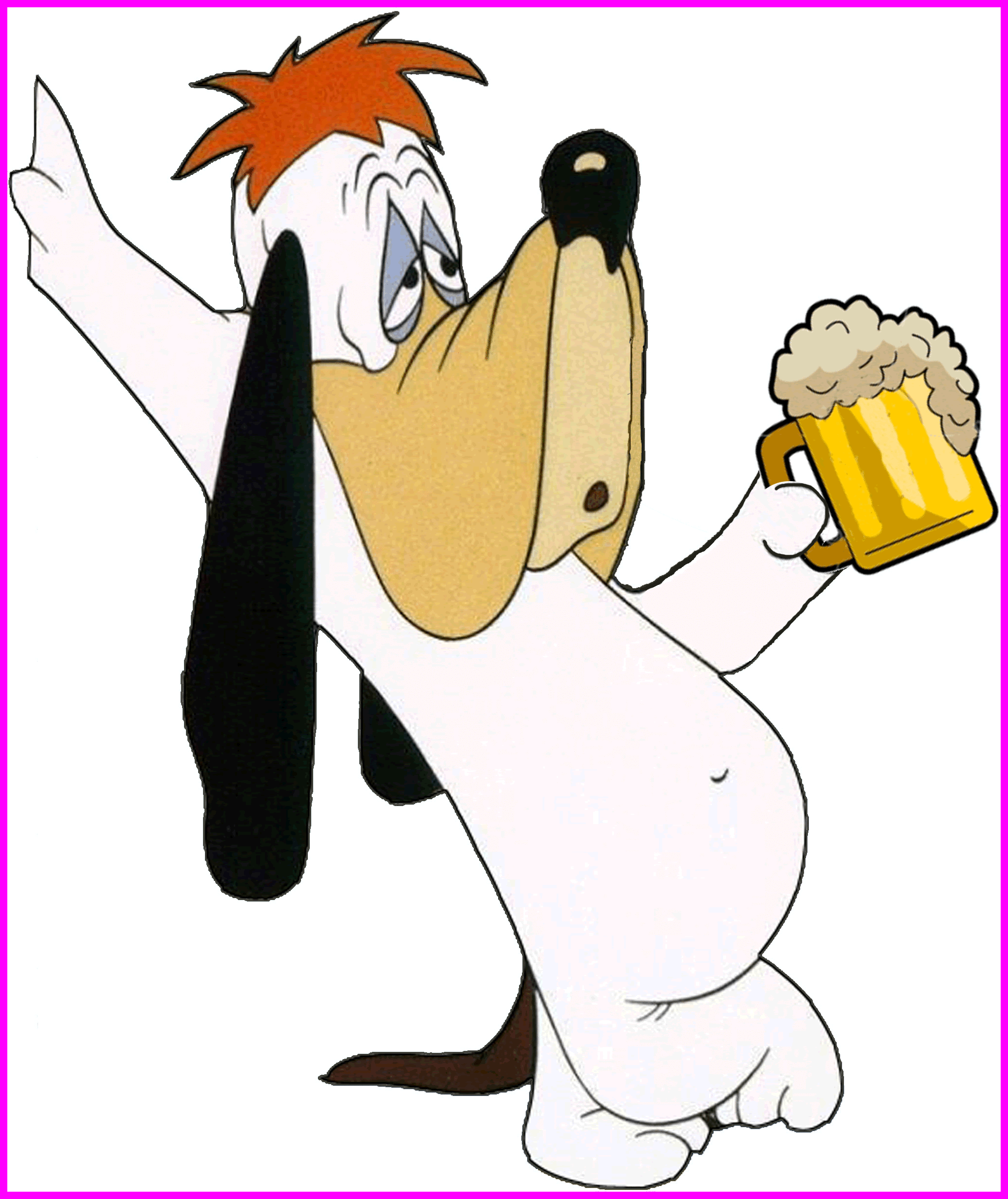 Amazing Droopy Dog Holding Cup And Cartoon Of Trend - Cartoon Dog Tv Show Clipart (2070x2462), Png Download