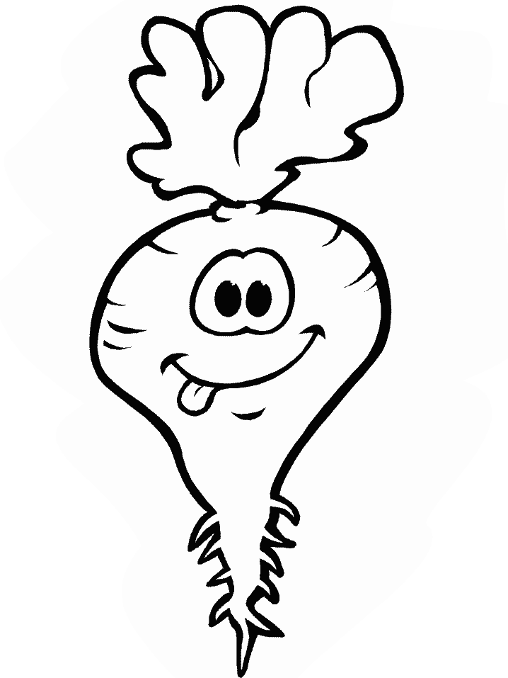 Beet Fruit Coloring Pages - Groenten En Fruit Tekening Clipart (718x957), Png Download