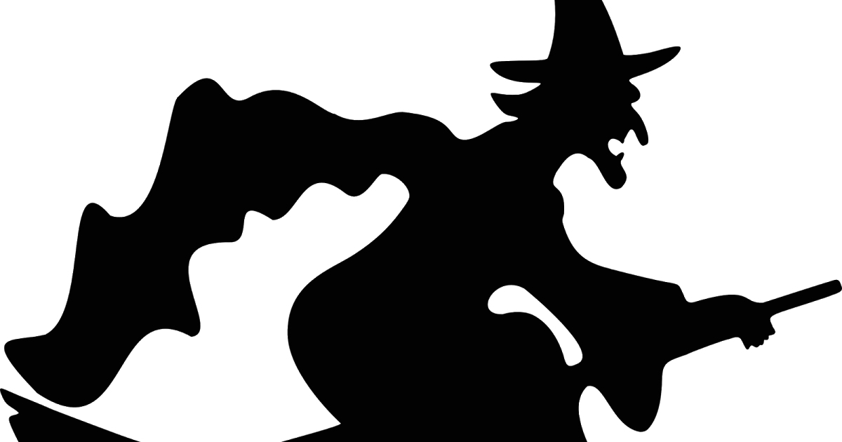 Halloween Witch Silhouette Clipart (1200x630), Png Download