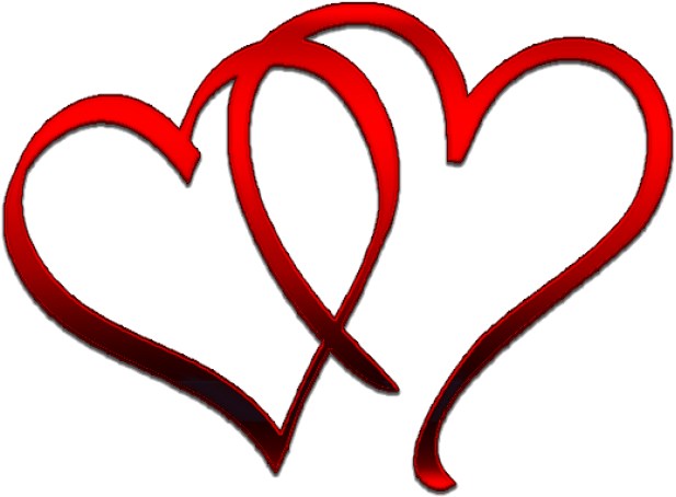 Valentine`s Day Clipart Couple Massage - 2 Hearts With Transparent Background - Png Download (640x480), Png Download
