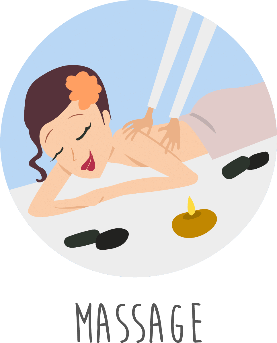 Spa Black And Clip Library Stock - Massage Spa Cartoon Png Transparent Png (966x1194), Png Download