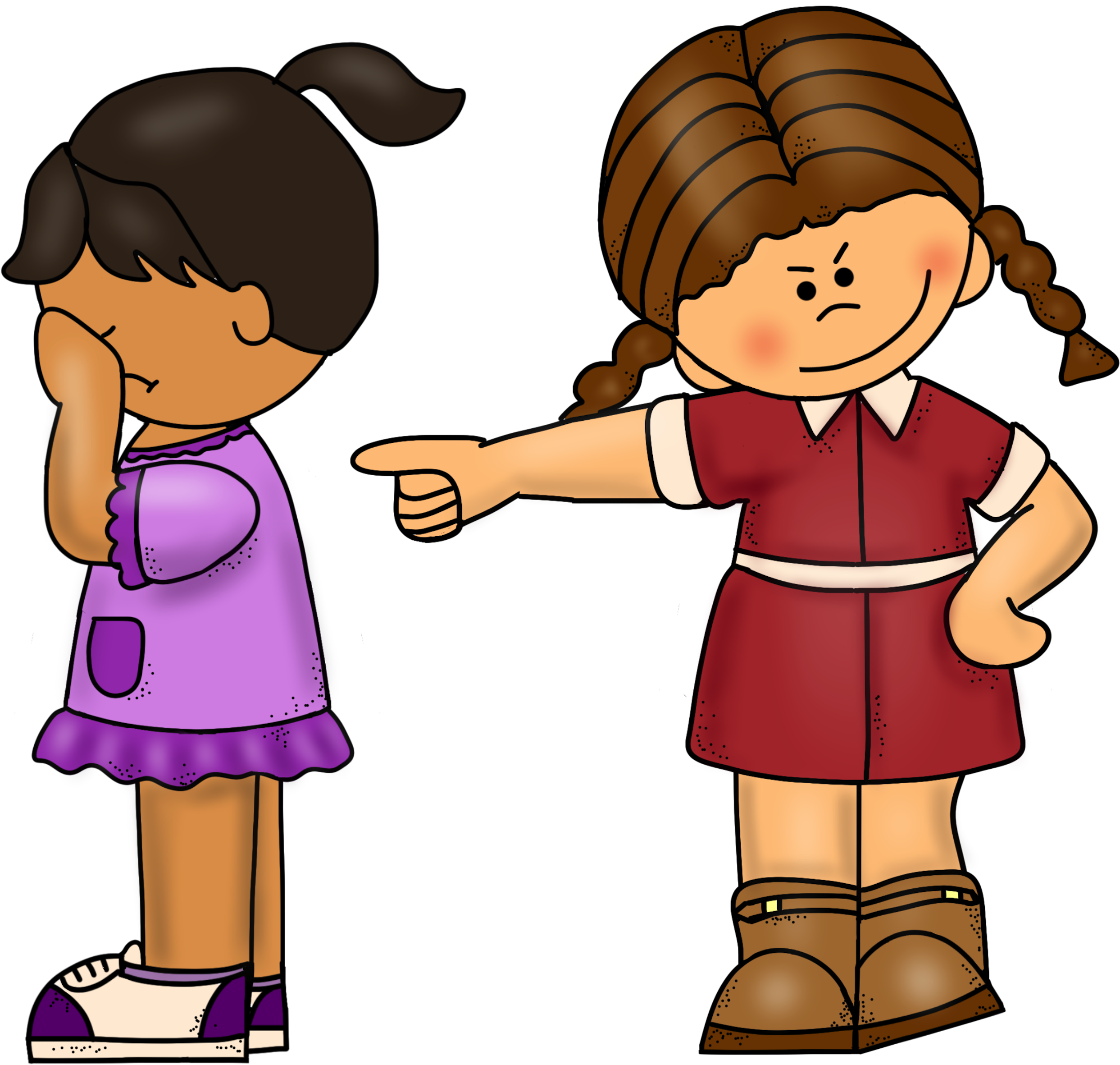 Clip Art Library Dbd C B D F Dcf Girl - Girl Getting Bullied Clipart - Png Download (2522x2400), Png Download