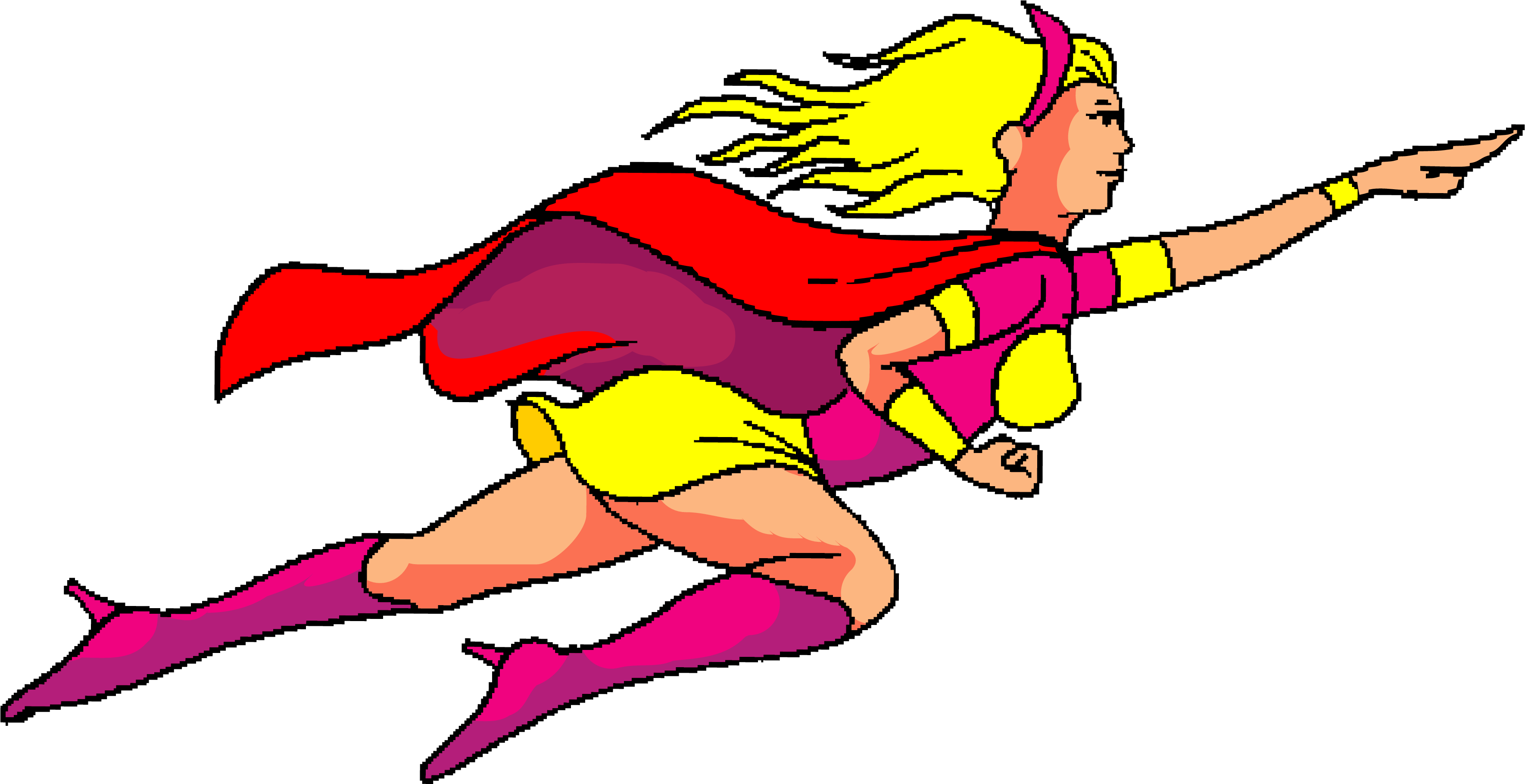 A - Superwoman Flying Clipart (3541x1830), Png Download