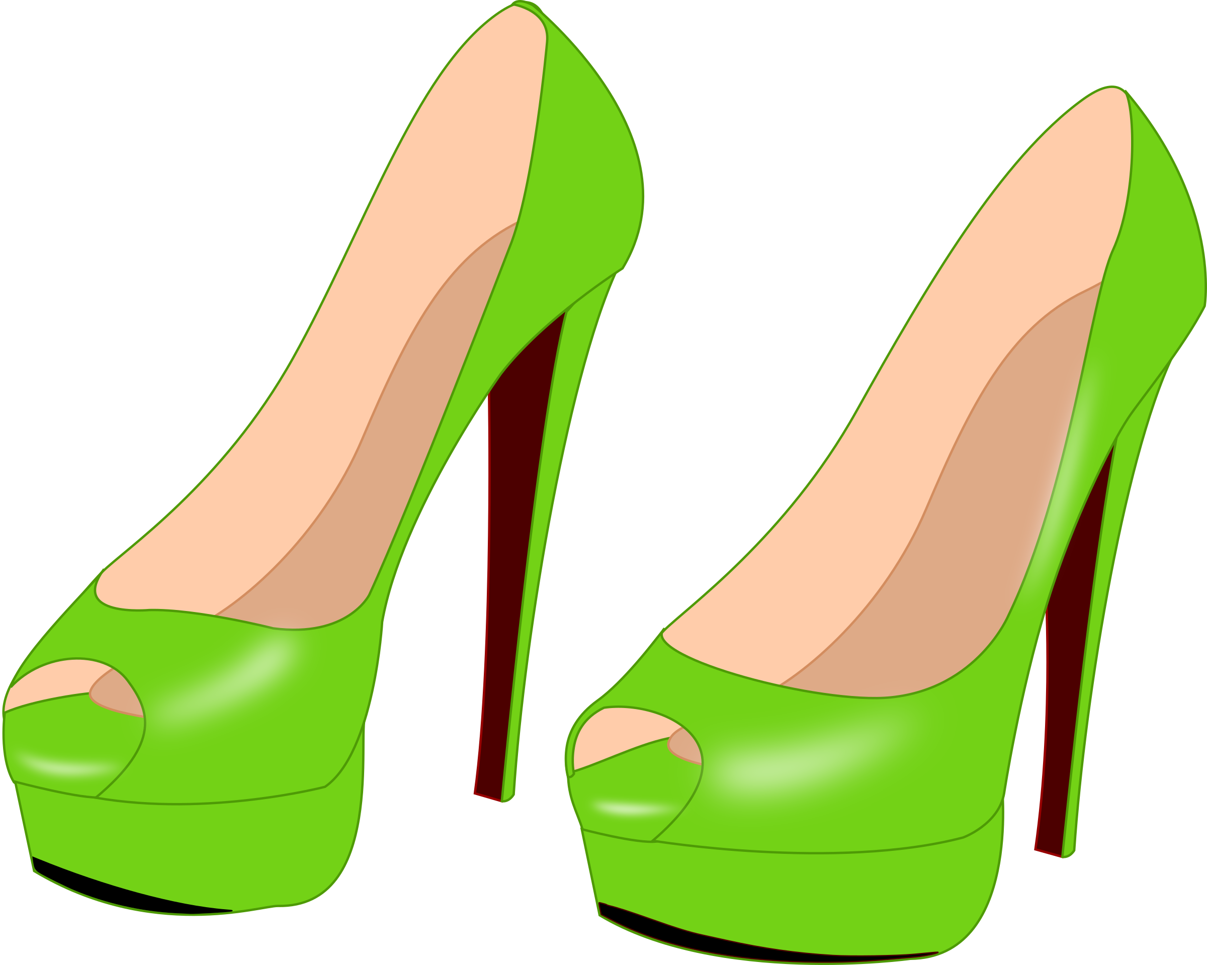 High-heeled Shoe Drawing Computer Icons - Green High Heel Clipart - Png Download (938x750), Png Download