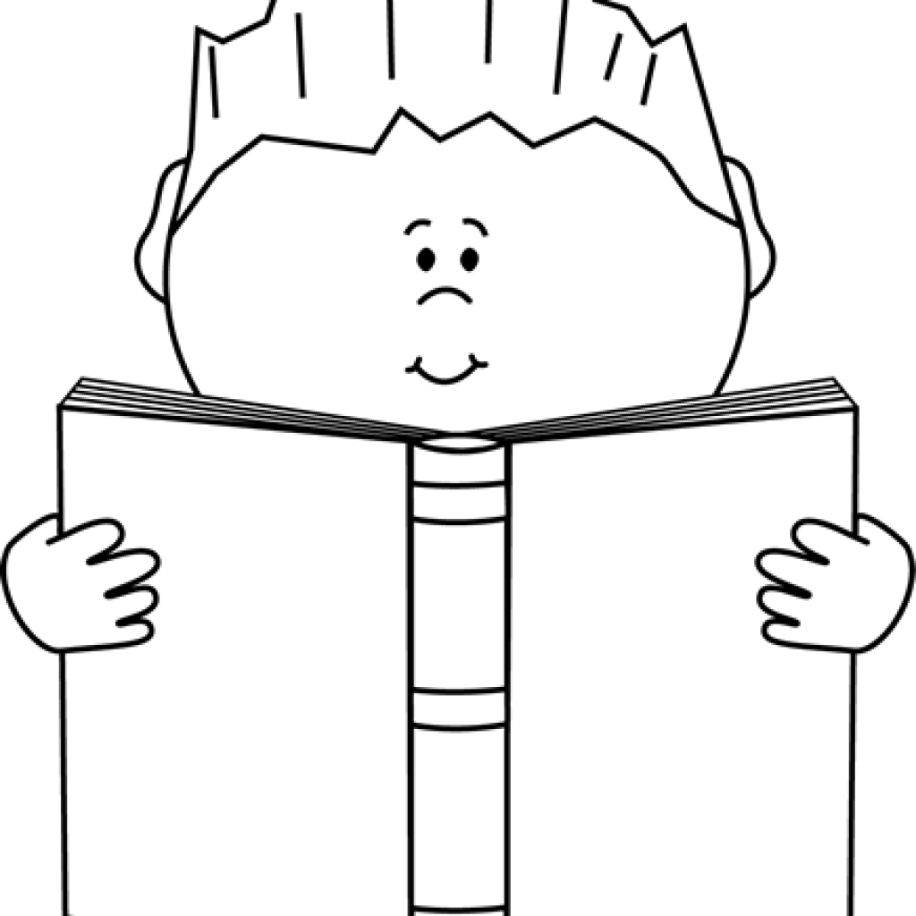 Reading Clipart Black And White Reading A Book Clip - Outline Clip Art Images Of Book - Png Download (1024x1024), Png Download