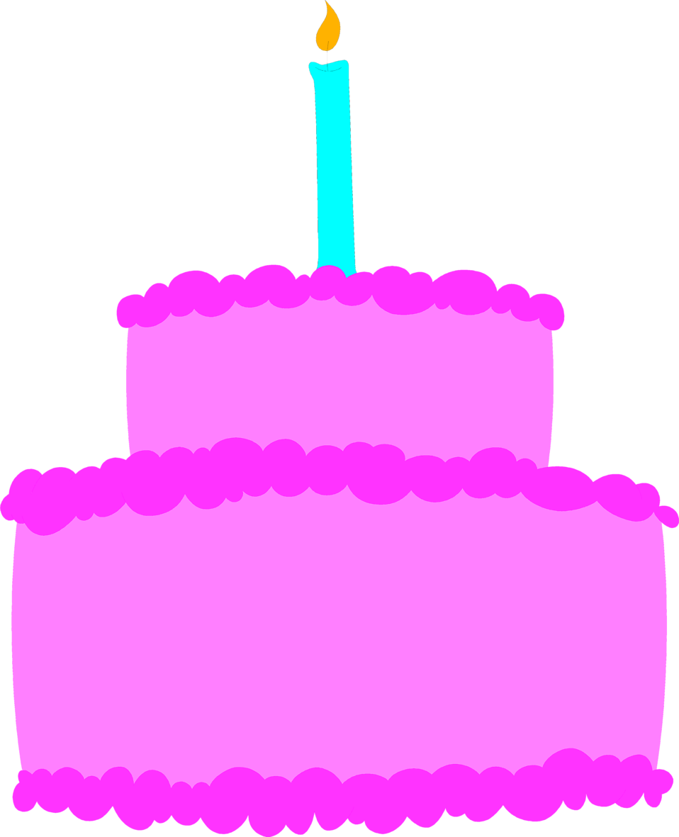 Purple Clipart Birthday Cake - Pink Birthday Cake Clip Art - Png Download (958x1181), Png Download