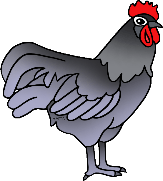 United States Clip Art By Phillip Martin, State Bird - Rooster - Png Download (573x648), Png Download