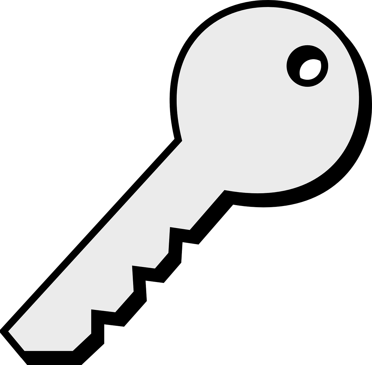 Key Clipart Black And White - Png Download (600x590), Png Download