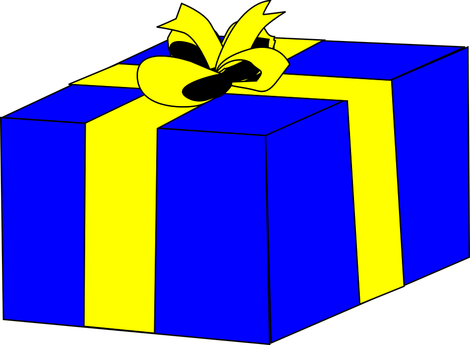 Birthday Present Clipart Blue Gold - Birthday Present Clip Art - Png Download (640x480), Png Download