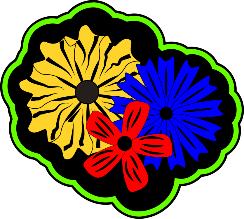 Retro Island Flowers Clip Art - Clip Art - Png Download (566x800), Png Download