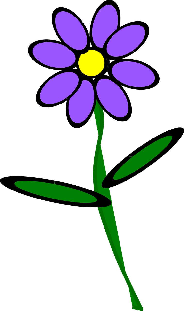 Flower Plant Stem Garden Roses - Flower Stem Graphic Transparent Purple Clipart (431x750), Png Download