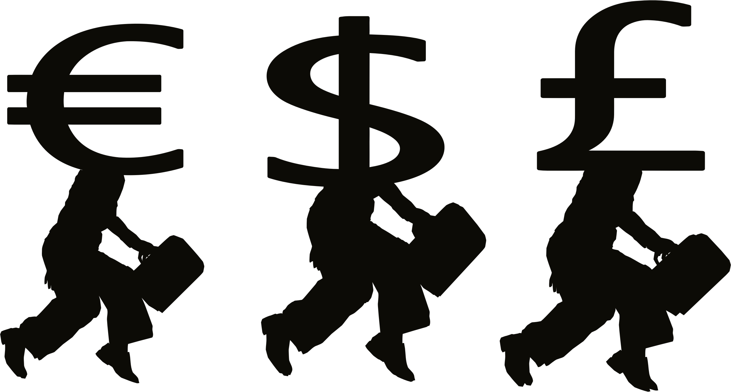 Money Clipart Silhouette - People Clipart Money - Png Download (2338x1256), Png Download