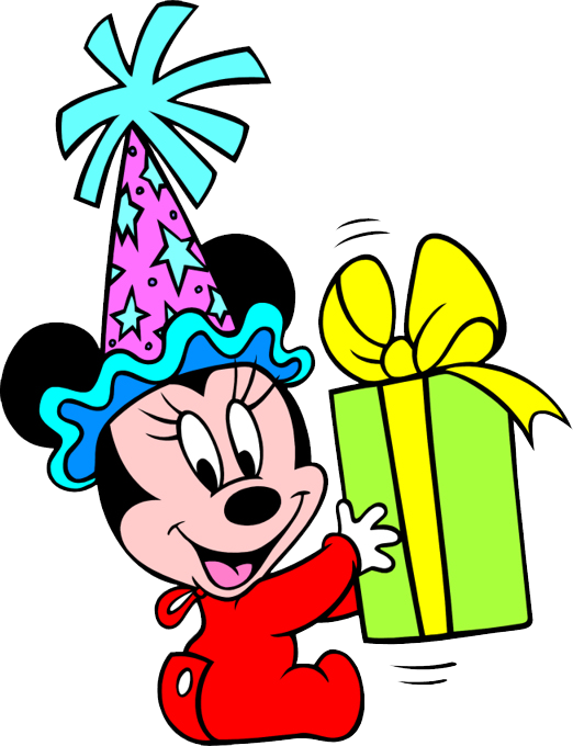 Disney Birthday Clip Art And Disney Animated Gifs - Mickey Mouse Bebe Feliz Cumpleaños - Png Download (522x680), Png Download