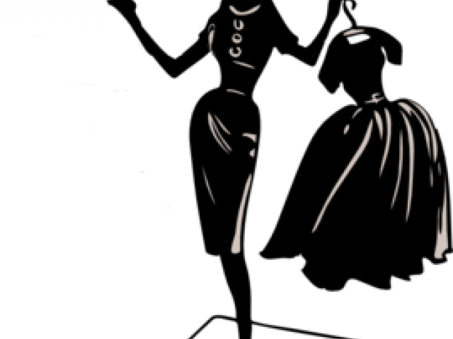 Clothes Clipart Silhouette - Apollo's Products Fashion: Silhouette Of Lady Holding - Png Download (640x480), Png Download