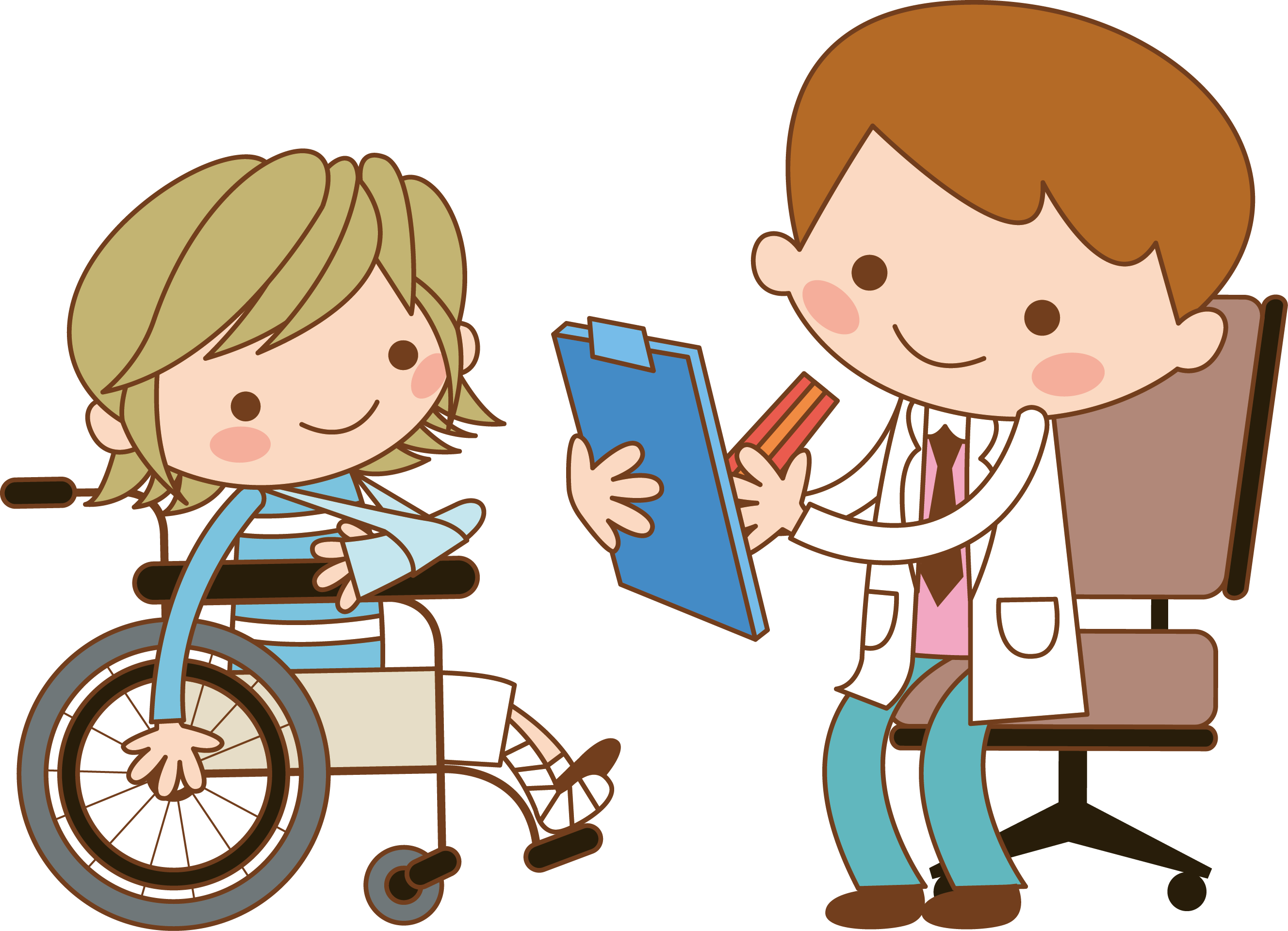 Picture Black And White Stock Nurse Patient Clip Art - Patient On Wheelchair Clipart - Png Download (2655x1920), Png Download