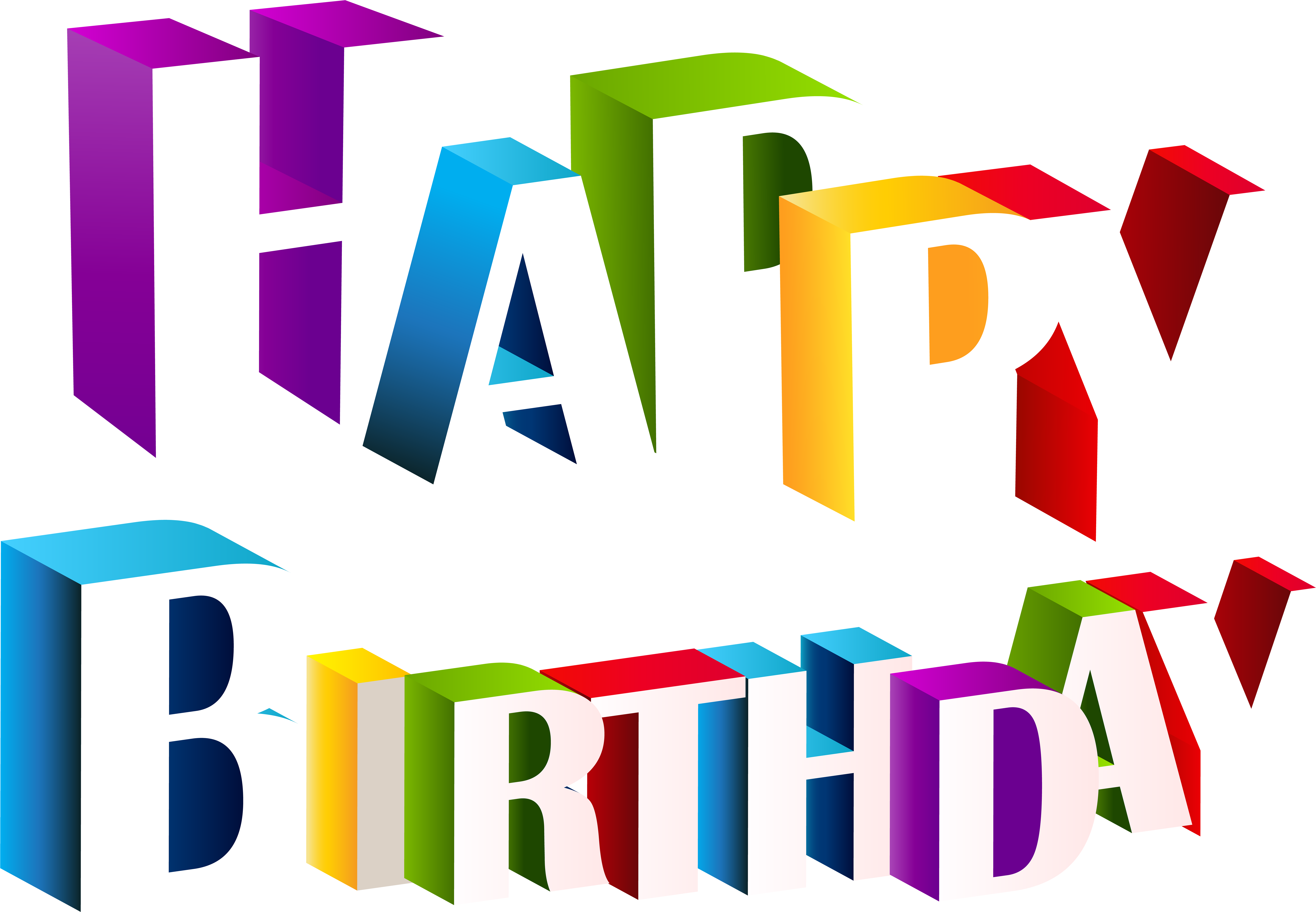 Multi Color Happy Birthday Clipart (8000x5545), Png Download