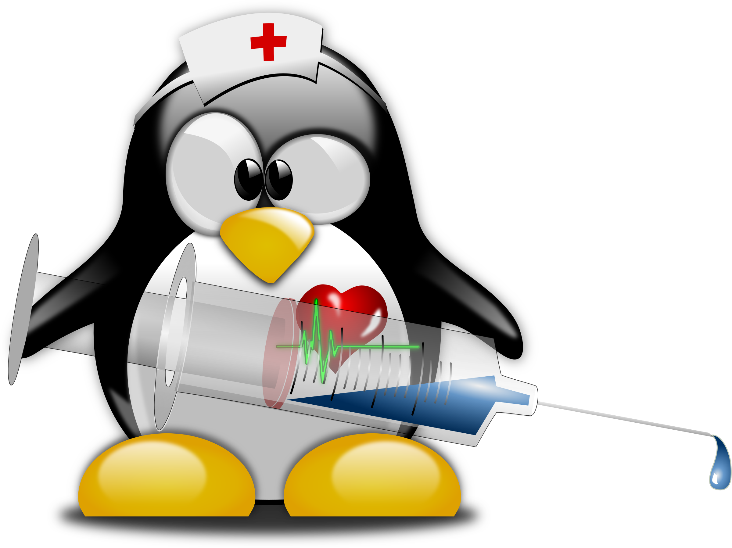 Free Tux Nurse 1 - Penguin Get Well Soon Clipart (800x599), Png Download