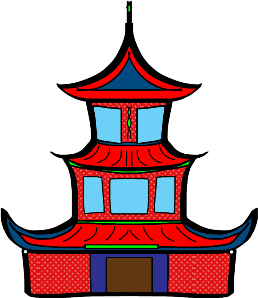 Pagoda Clipart Chinese - Dibujo Pagoda China - Png Download (647x720), Png Download
