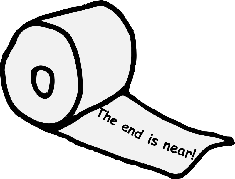 Medium Image - End Is Near Toilet Paper Clipart (800x608), Png Download