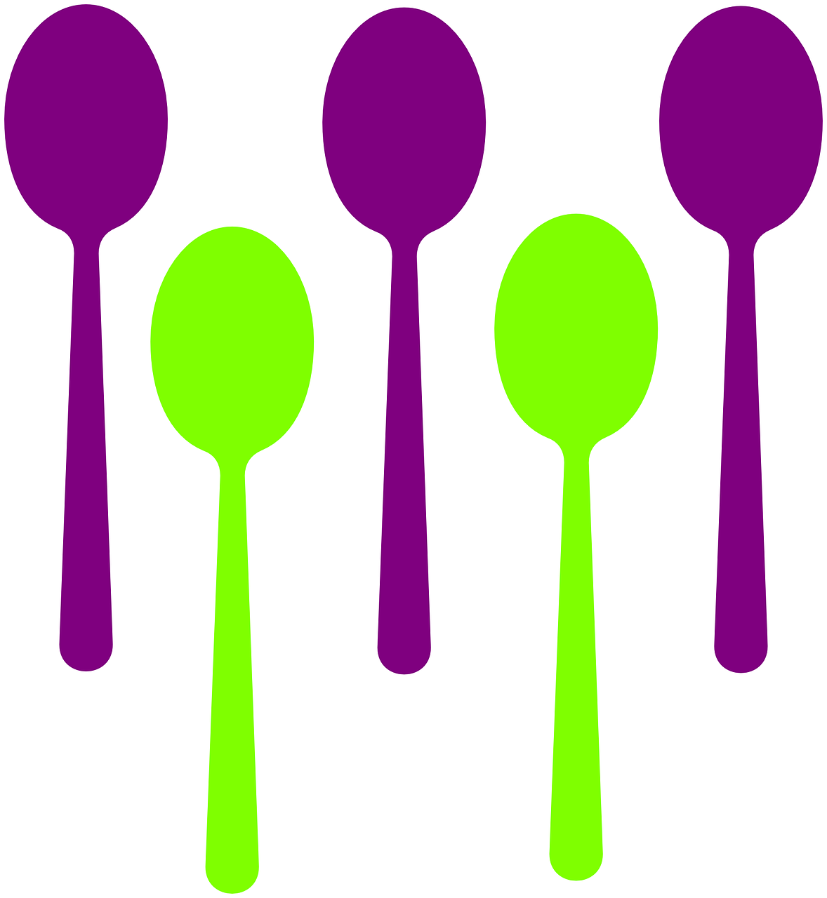 Spoon Clip Art - 5 Spoons Clipart - Png Download (552x600), Png Download