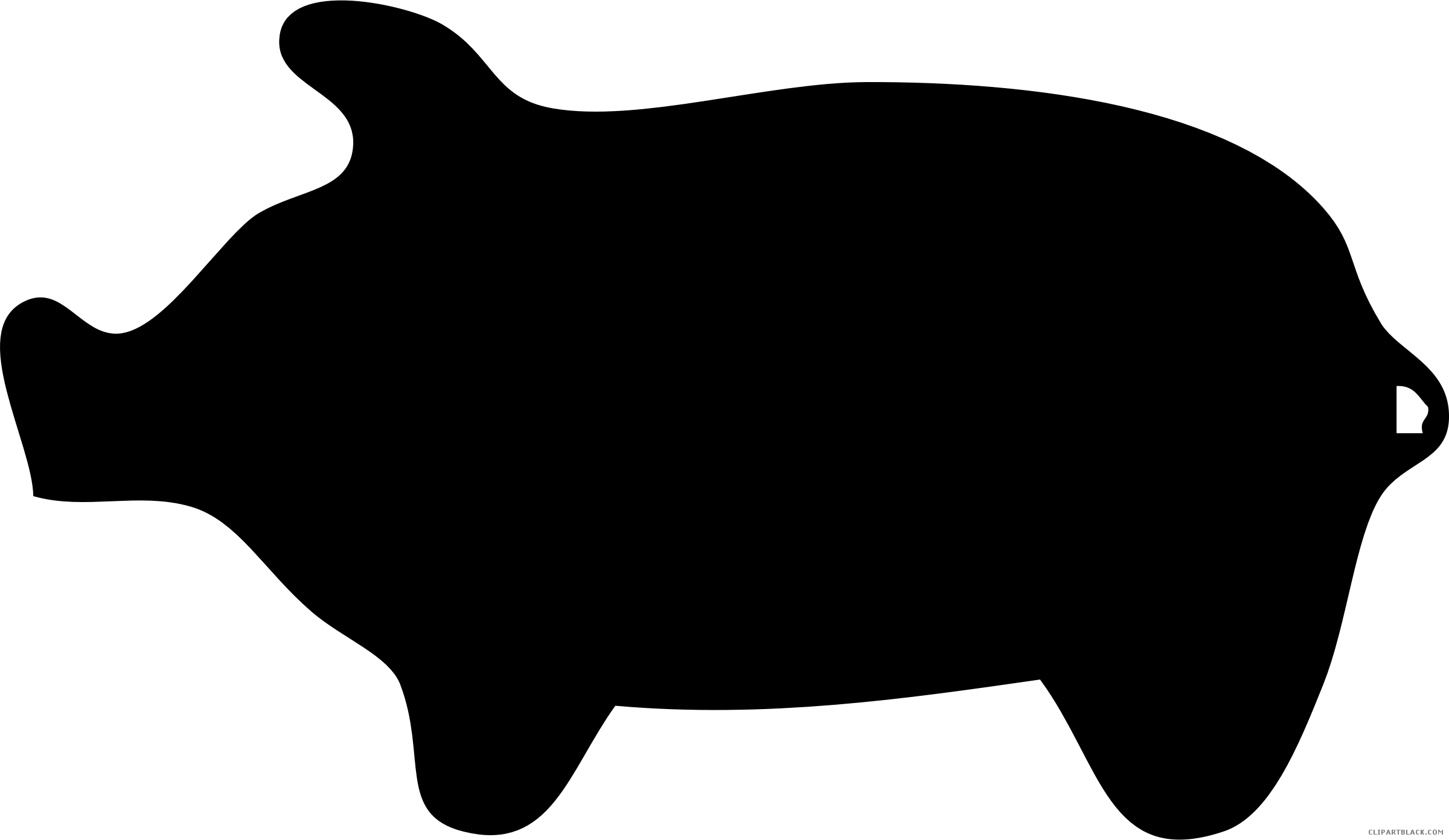 Piggy Silhouette Clipart (1280x742), Png Download