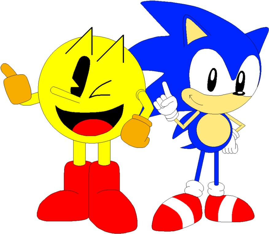 And Sonic Pixel Art - Pacman And Sonic Clipart (964x829), Png Download