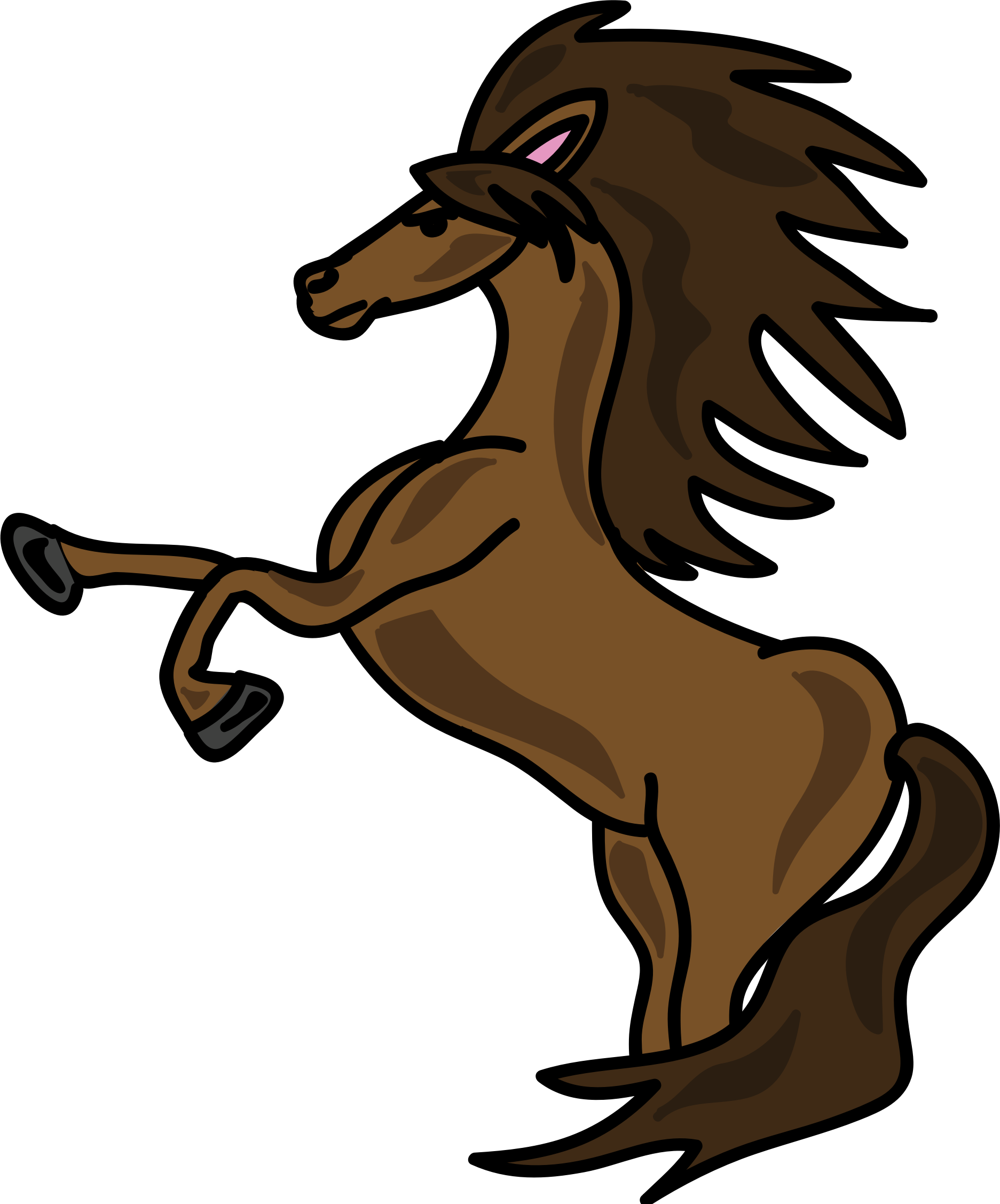 Brown Big Image Png - Cartoon Stallion Clipart (1873x2254), Png Download
