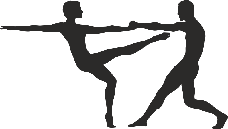 Наклейка На Стену Танцующая Пара В Интерьере, От 100 - Muay Thai Clipart (800x454), Png Download