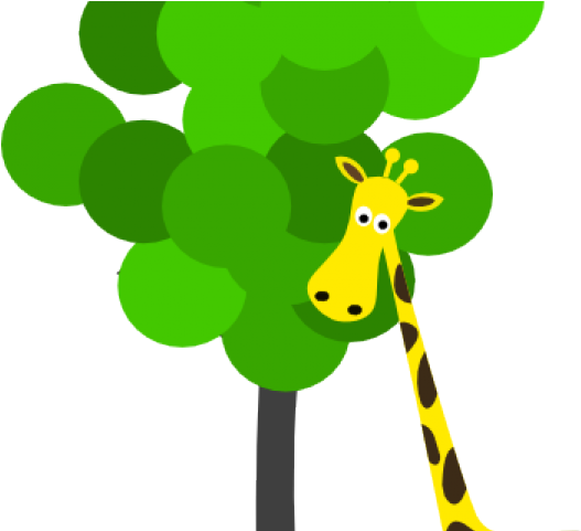 Trees Clipart Giraffe - Transparent Cartoon Tree Png (640x480), Png Download