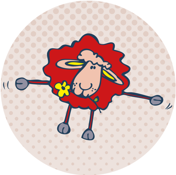 Counting Sheep Round Coaster - Cartoon Clipart (800x800), Png Download
