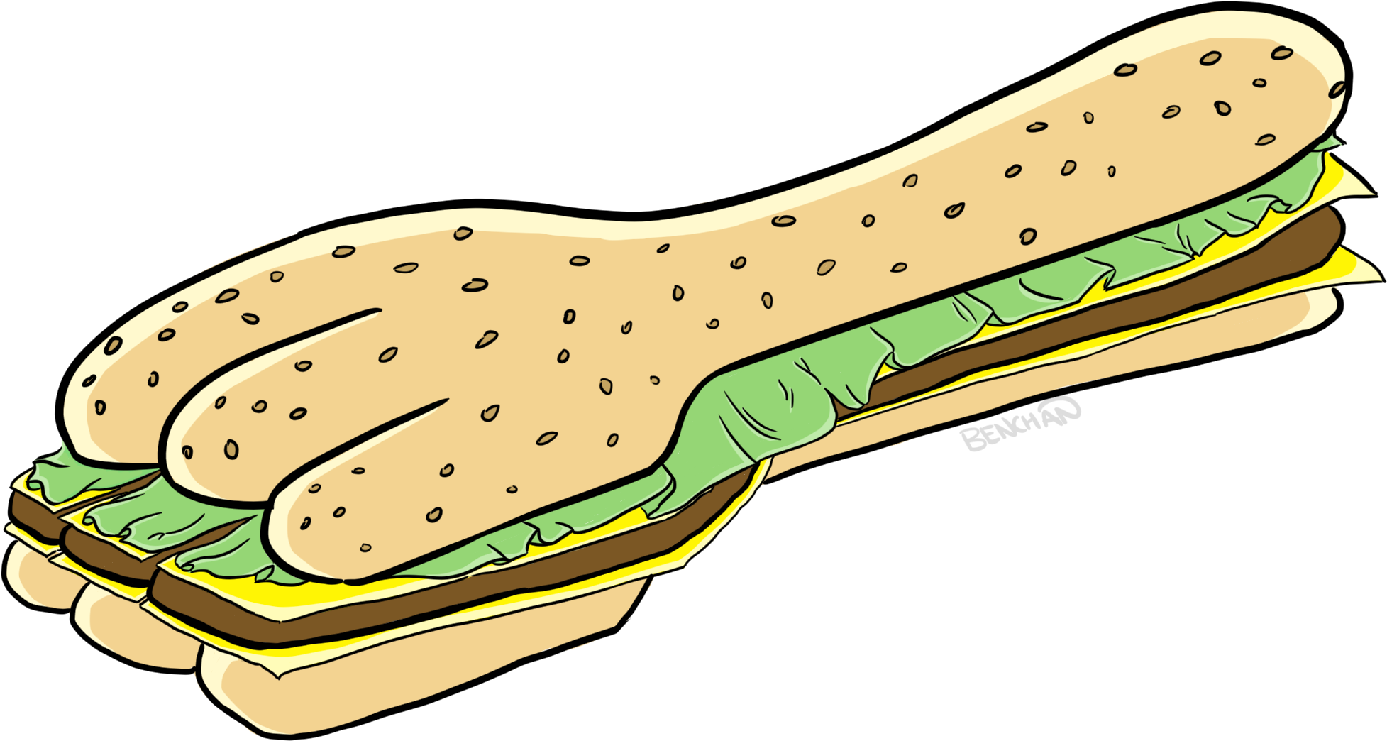 Cheeseburger Fork - Cheeseburger Clipart (945x544), Png Download