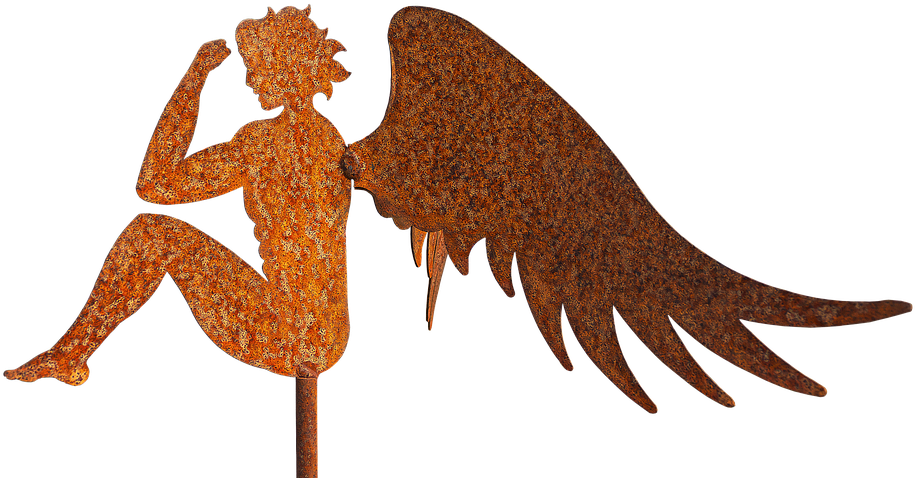 Angel, Guardian Angel, Metal Figure, Handmade, Art - Art Clipart (960x501), Png Download